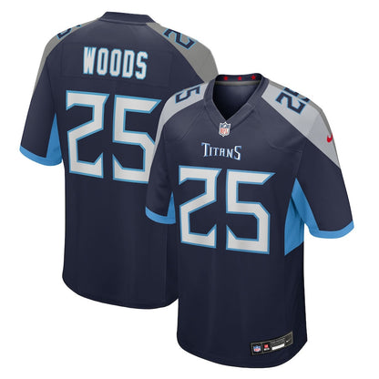 Xavier Woods 25 Tennessee Titans Team Game Men Jersey - Navy