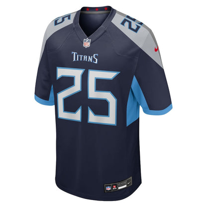 Xavier Woods 25 Tennessee Titans Team Game Men Jersey - Navy