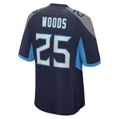 Xavier Woods 25 Tennessee Titans Team Game Men Jersey - Navy