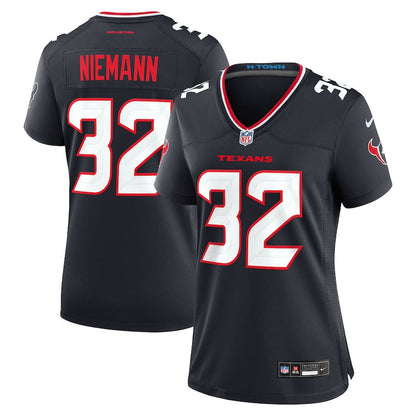 Nick Niemann 32 Houston Texans Women's Team Game Jersey - Navy