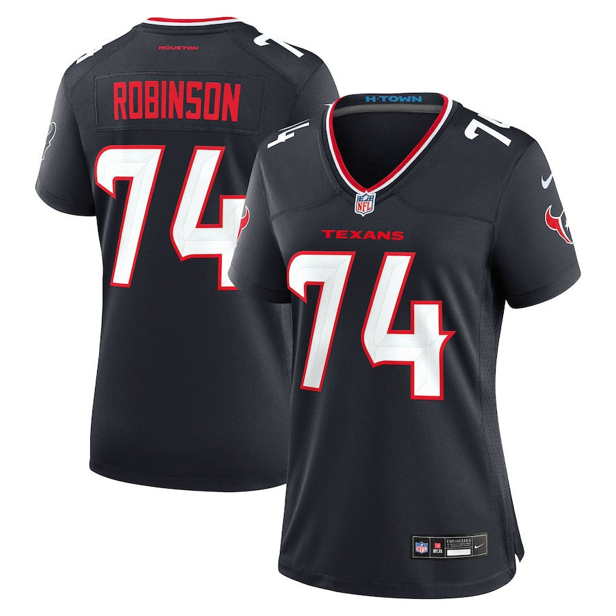 Cam Robinson 74 Houston Texans Women's Team Game Jersey - Navy