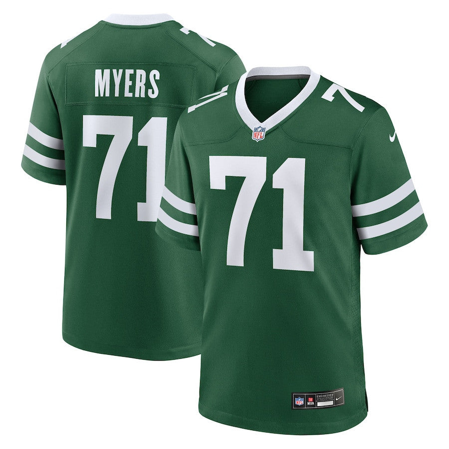 Josh Myers 71 New York Jets Team Game Men Jersey - Legacy Green