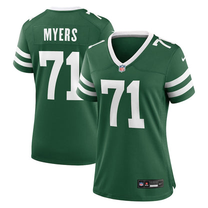 Josh Myers 71 New York Jets Women's Team Game Jersey - Legacy Green