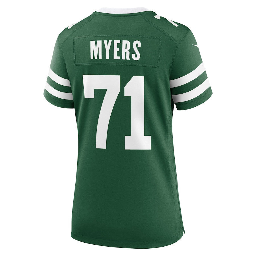 Josh Myers 71 New York Jets Women's Team Game Jersey - Legacy Green