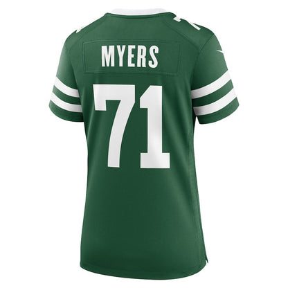 Josh Myers 71 New York Jets Women's Team Game Jersey - Legacy Green