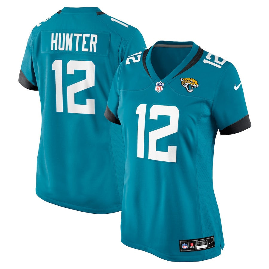 Travis Hunter 12 Jacksonville Jaguars Women's 2025 Draft First Round Pick Team Game Player Jersey - Teal