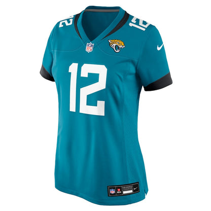 Travis Hunter 12 Jacksonville Jaguars Women's 2025 Draft First Round Pick Team Game Player Jersey - Teal