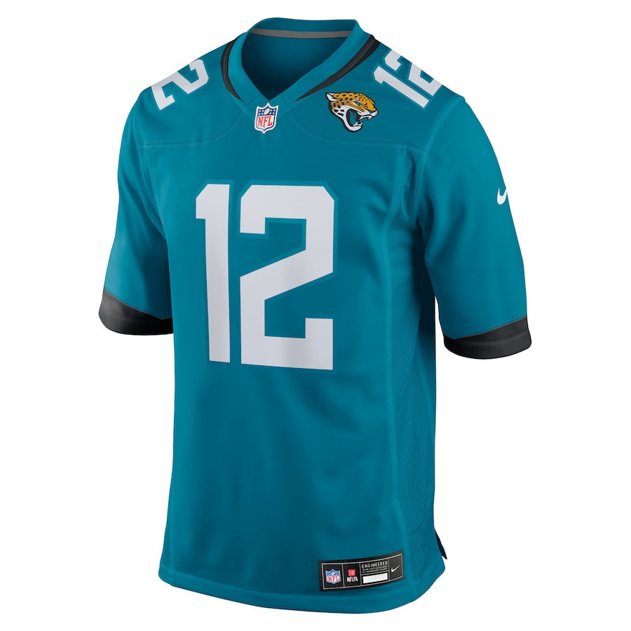 Travis Hunter 12 Jacksonville Jaguars 2025 Draft First Round Pick Game Men Jersey - Teal