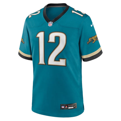 Travis Hunter 12 Jacksonville Jaguars 2025 Draft First Round Pick Alternate Game Player Men Jersey - Teal