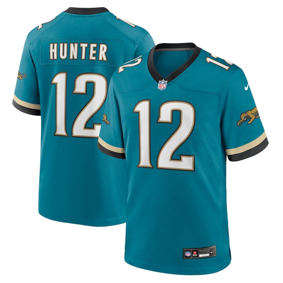 Travis Hunter 12 Jacksonville Jaguars 2025 Draft First Round Pick Alternate Game Player Men Jersey - Teal