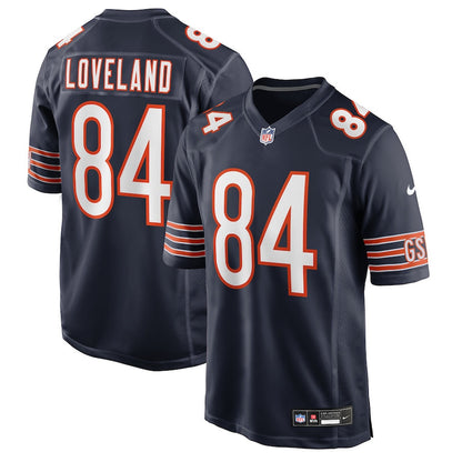 Colston Loveland 84 Chicago Bears 2025 Draft First Round Pick Game Men Jersey - Navy