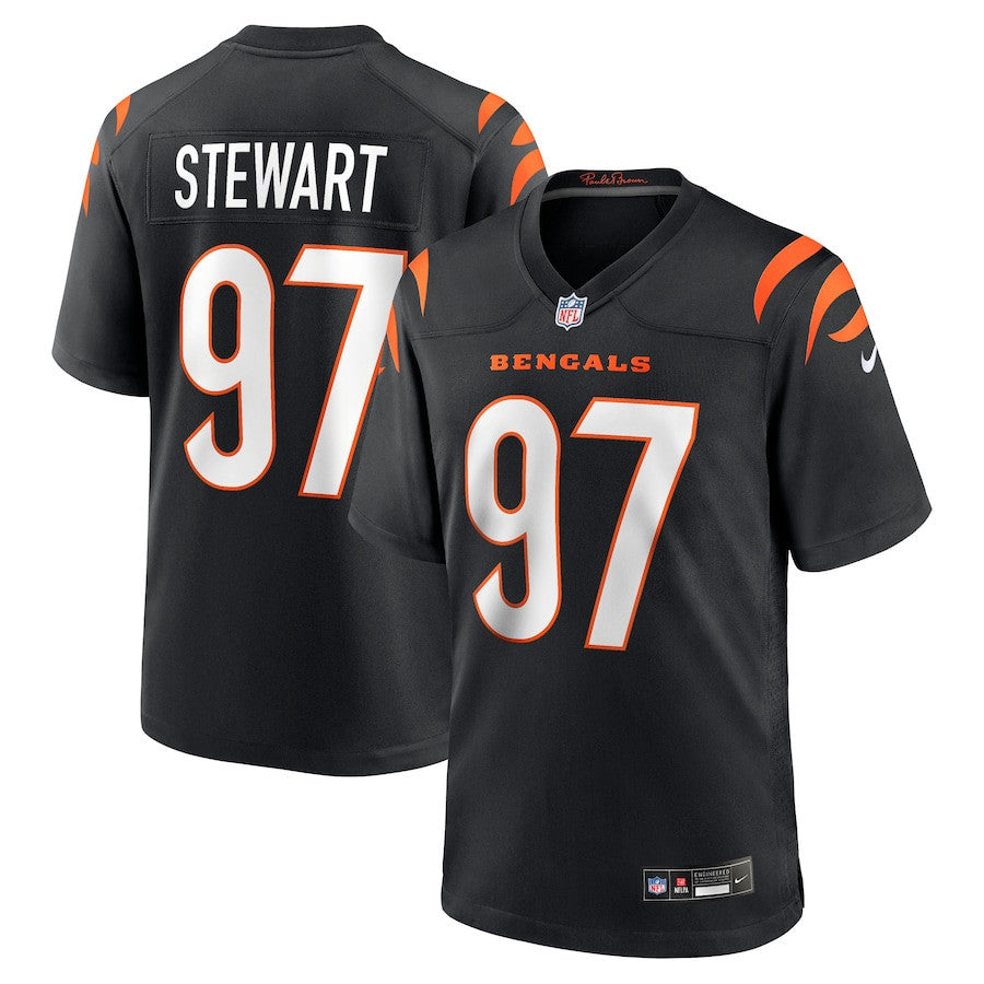 Shemar Stewart 97 Cincinnati Bengals 2025 Draft First Round Pick Game Men Jersey - Black