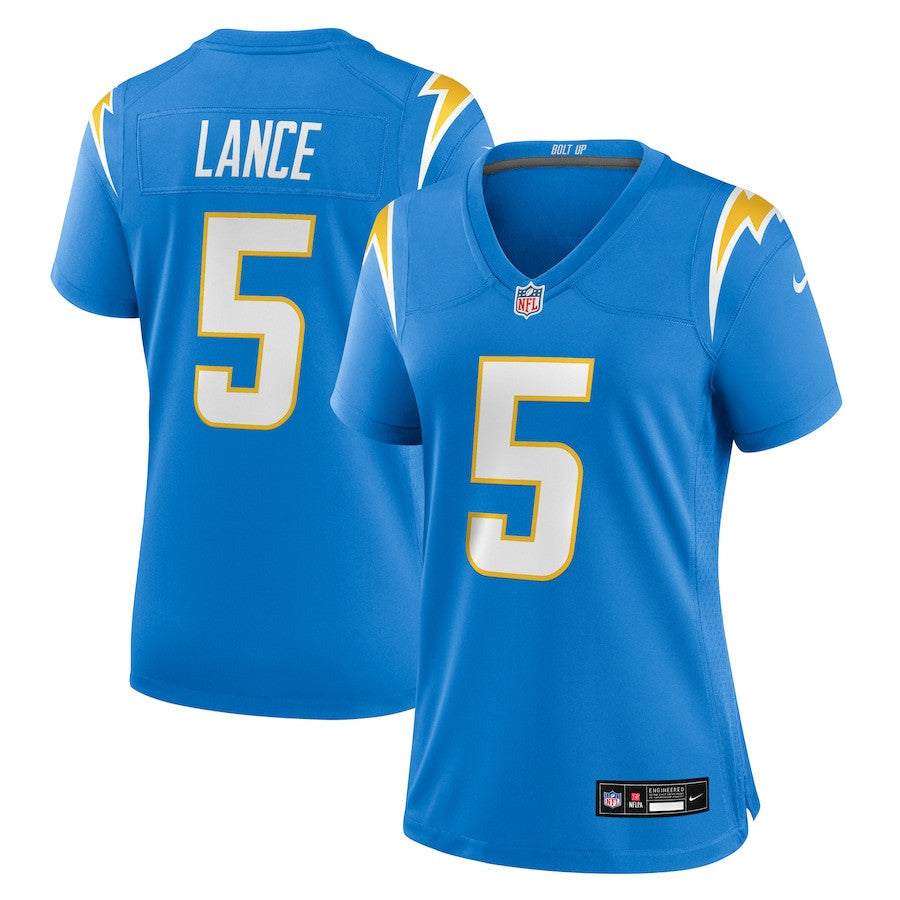 Trey Lance 5 Los Angeles Chargers Women's Team Game Jersey - Powder Blue