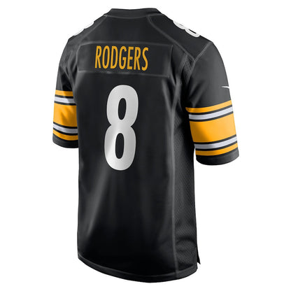 Aaron Rodgers 8 Pittsburgh Steelers Game Men Jersey - Black