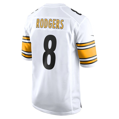 Aaron Rodgers 8 Pittsburgh Steelers Game Men Jersey - White