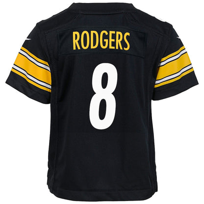 Aaron Rodgers 8 Pittsburgh Steelers YOUTH Game Jersey - Black
