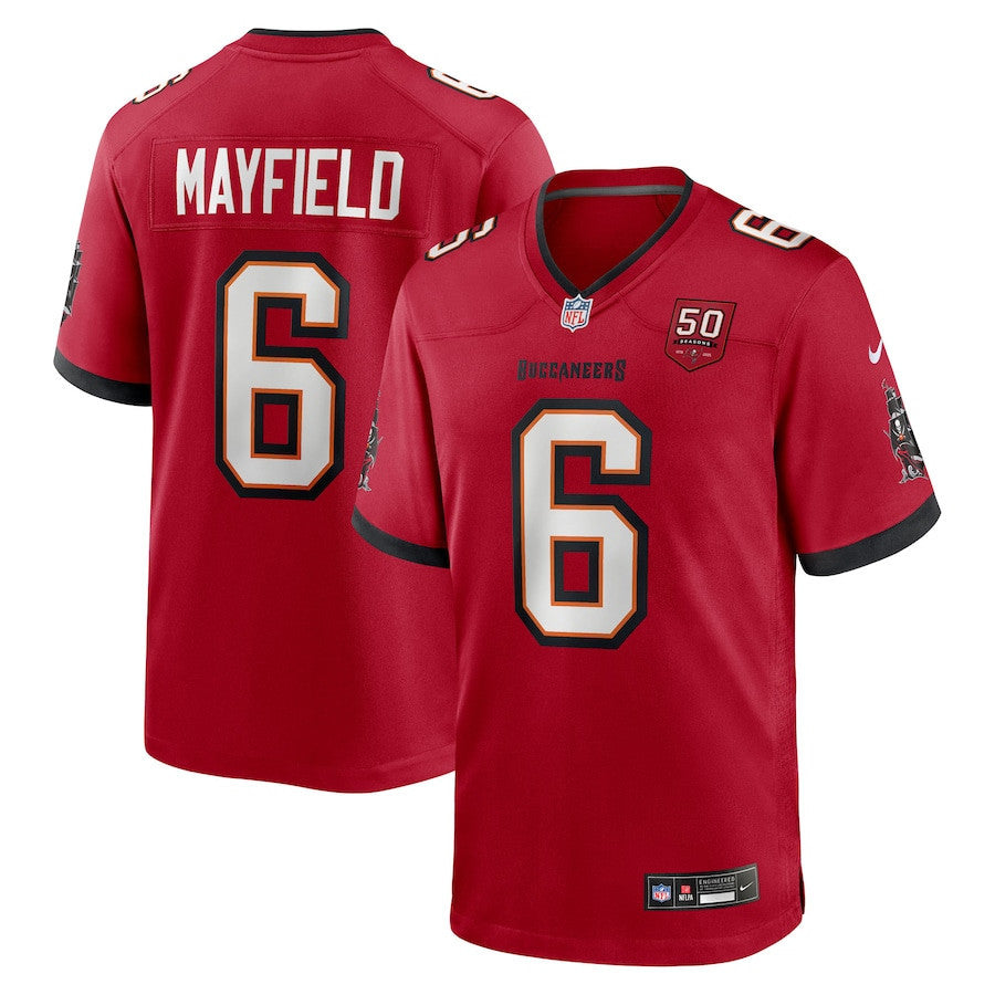 Baker Mayfield 6 Tampa Bay Buccaneers 50th Anniversary Game Men Jersey - Red