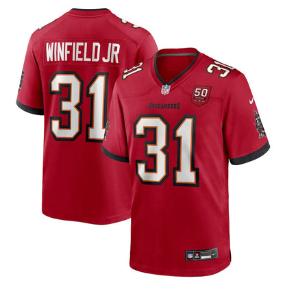 Antoine Winfield Jr. 31 Tampa Bay Buccaneers 50th Anniversary Game Men Jersey - Red