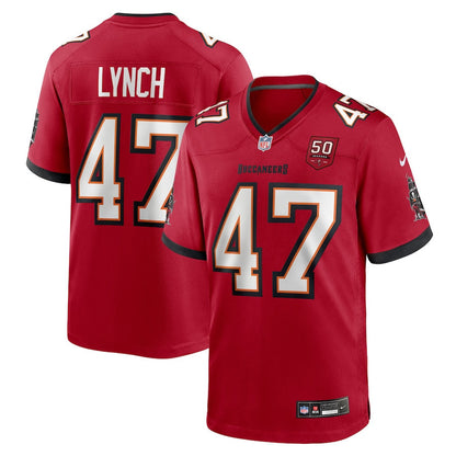 John Lynch 47 Tampa Bay Buccaneers 50th Anniversary Game Men Jersey - Red