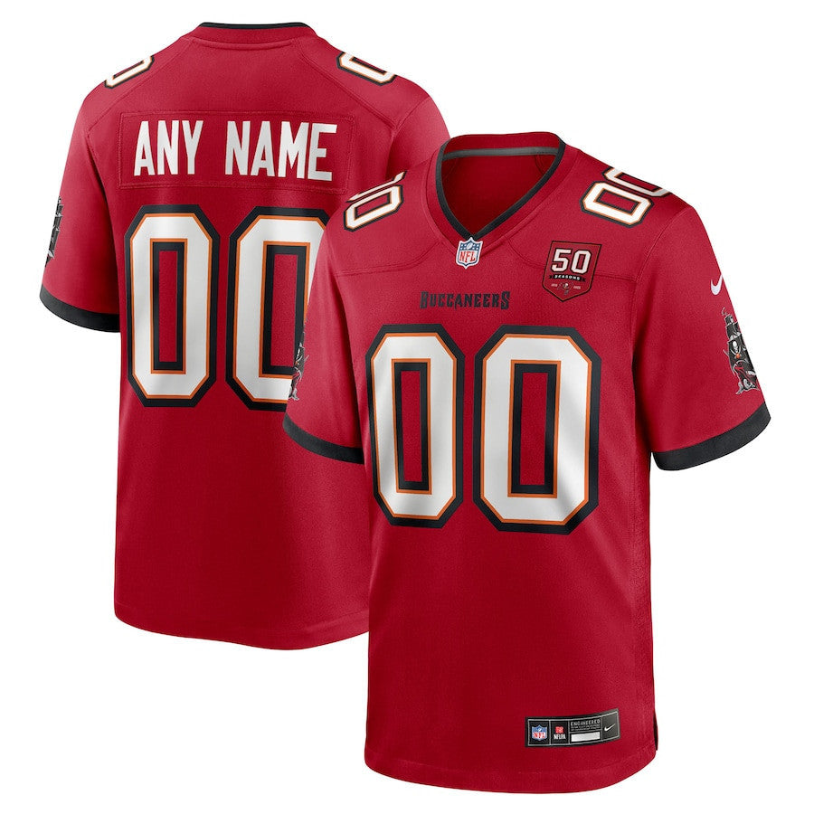 Tampa Bay Buccaneers 50th Anniversary Custom Game Men Jersey - Red