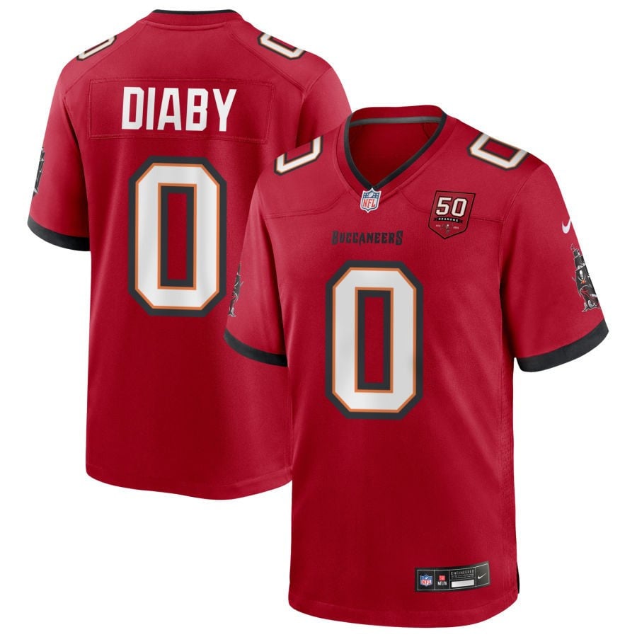 Yaya Diaby 0 Tampa Bay Buccaneers 50th Anniversary Game Men Jersey - Red