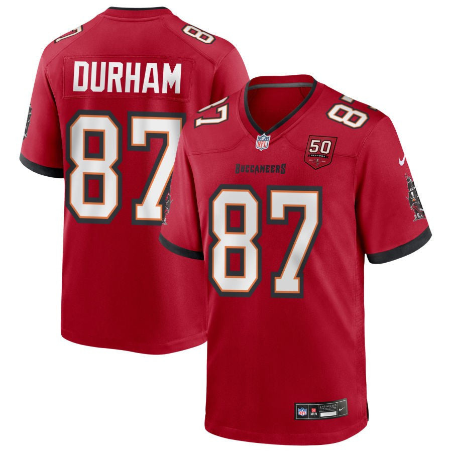 Payne Durham 87 Tampa Bay Buccaneers 50th Anniversary Game Men Jersey - Red