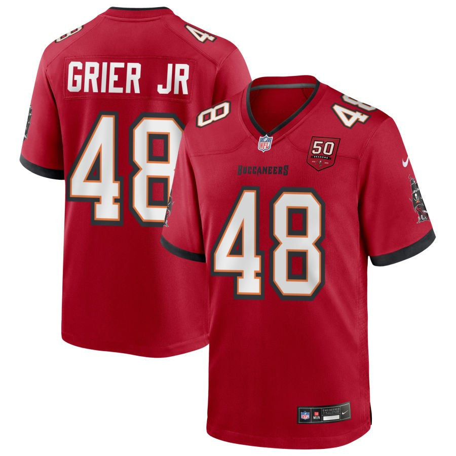 Antonio Grier Jr 48 Tampa Bay Buccaneers 50th Anniversary Game Men Jersey - Red