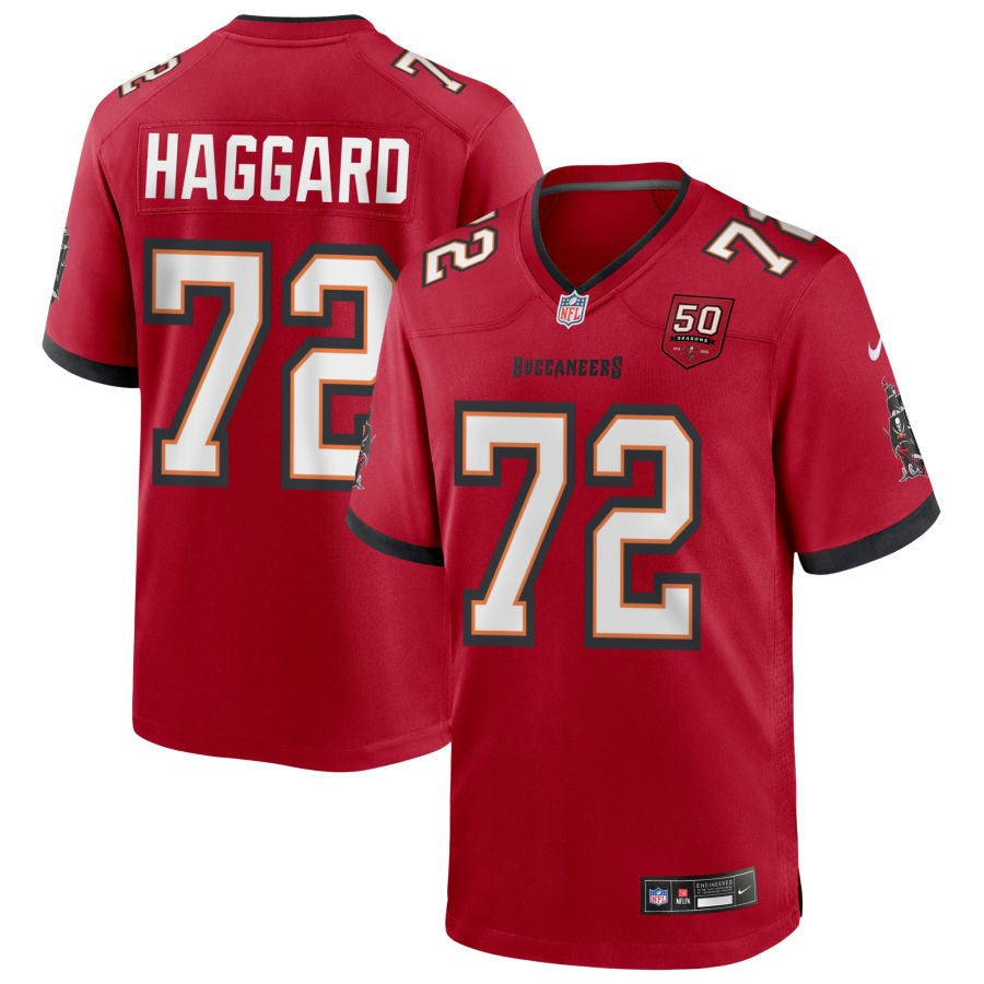 Luke Haggard 72 Tampa Bay Buccaneers 50th Anniversary Game Men Jersey - Red