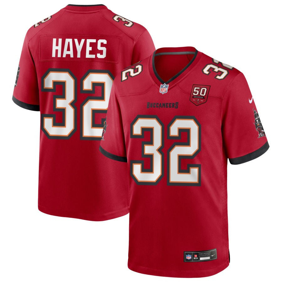 Josh Hayes 32 Tampa Bay Buccaneers 50th Anniversary Game Men Jersey - Red
