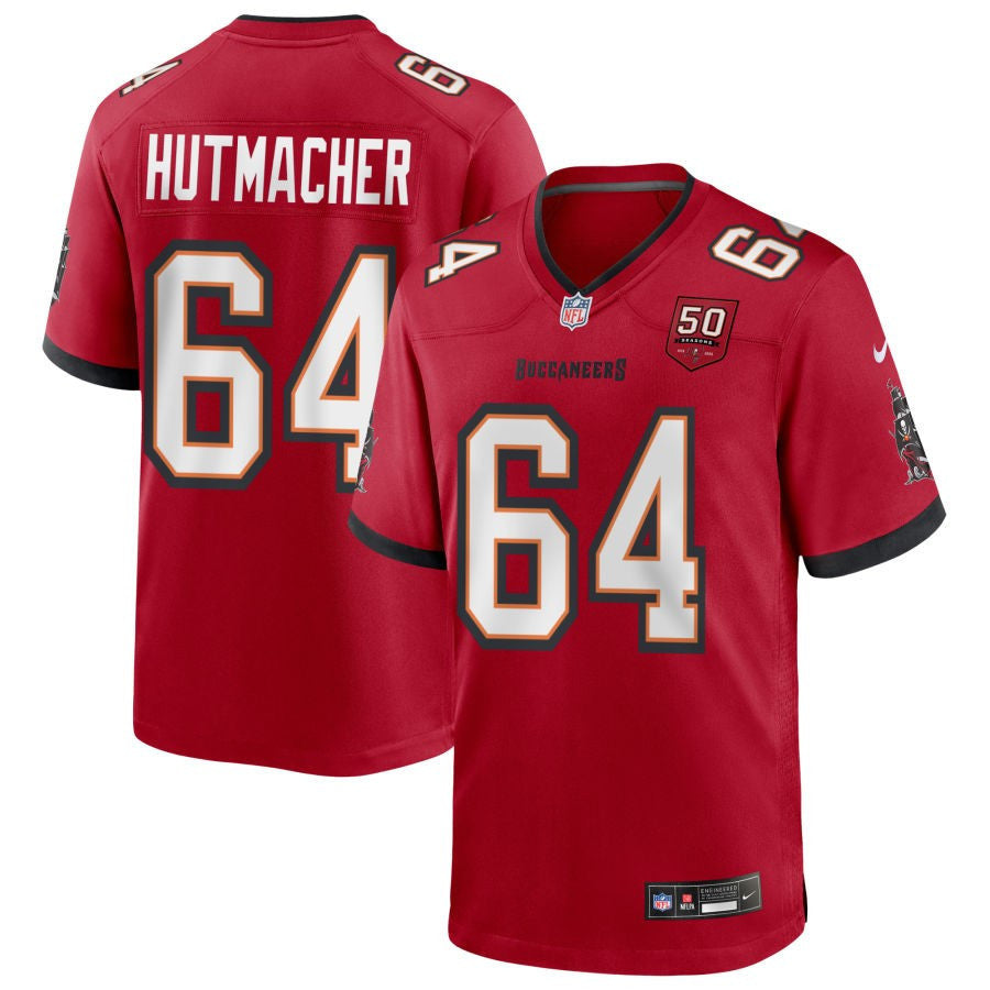 Nash Hutmacher 64 Tampa Bay Buccaneers 50th Anniversary Game Men Jersey - Red