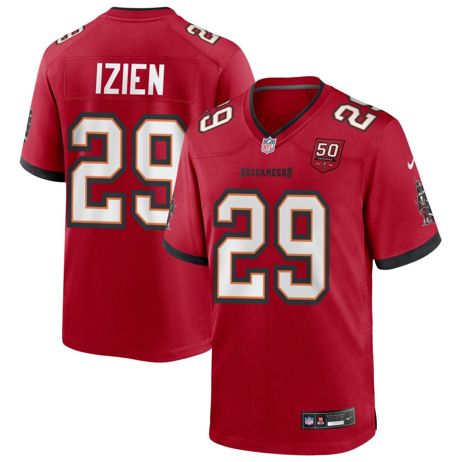 Christian Izien 29 Tampa Bay Buccaneers 50th Anniversary Game Men Jersey - Red