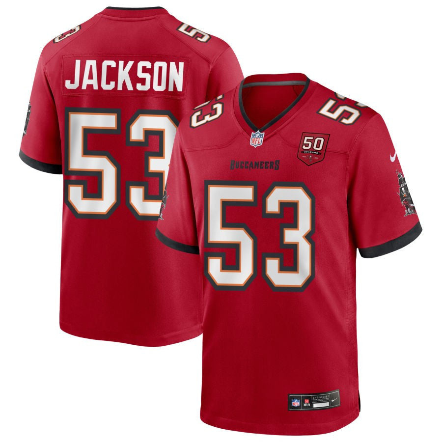 Nick Jackson 53 Tampa Bay Buccaneers 50th Anniversary Game Men Jersey - Red