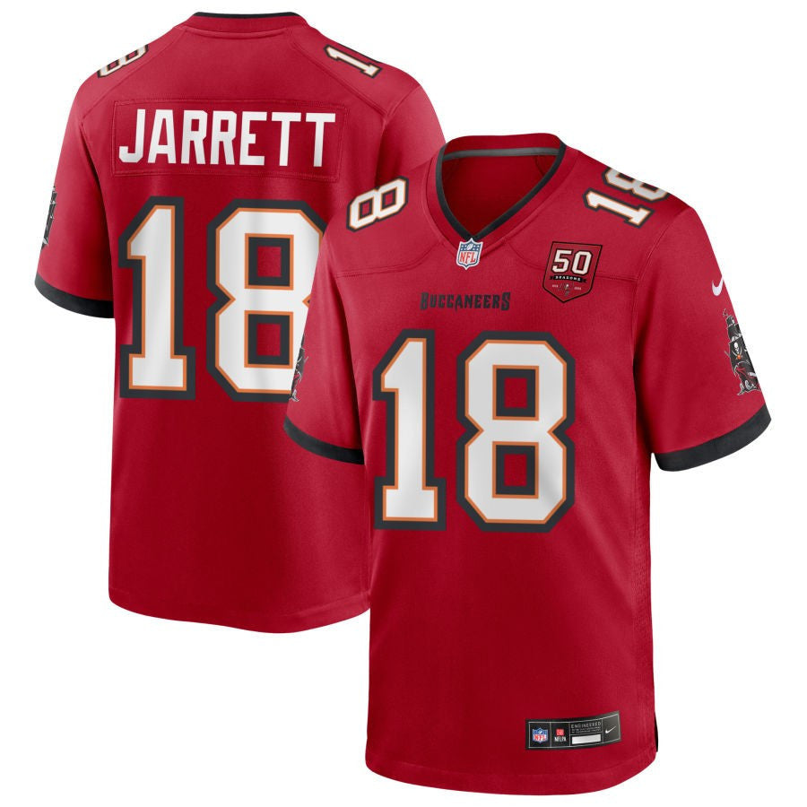 Rakim Jarrett 18 Tampa Bay Buccaneers 50th Anniversary Game Men Jersey - Red