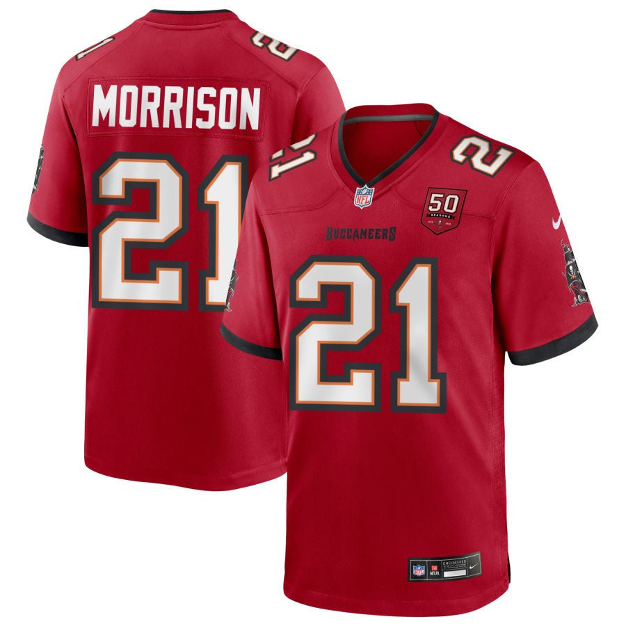 Benjamin Morrison 21 Tampa Bay Buccaneers 50th Anniversary Game Men Jersey - Red