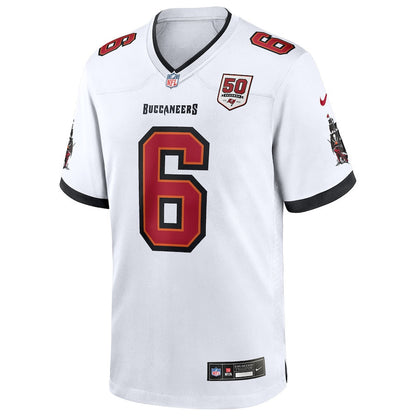 Baker Mayfield 6 Tampa Bay Buccaneers 50th Anniversary Game Men Jersey - White