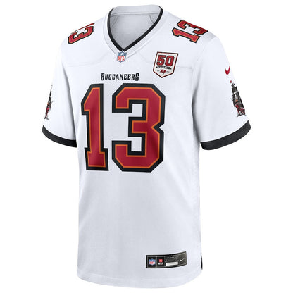 Mike Evans 13 Tampa Bay Buccaneers 50th Anniversary Game Men Jersey - White