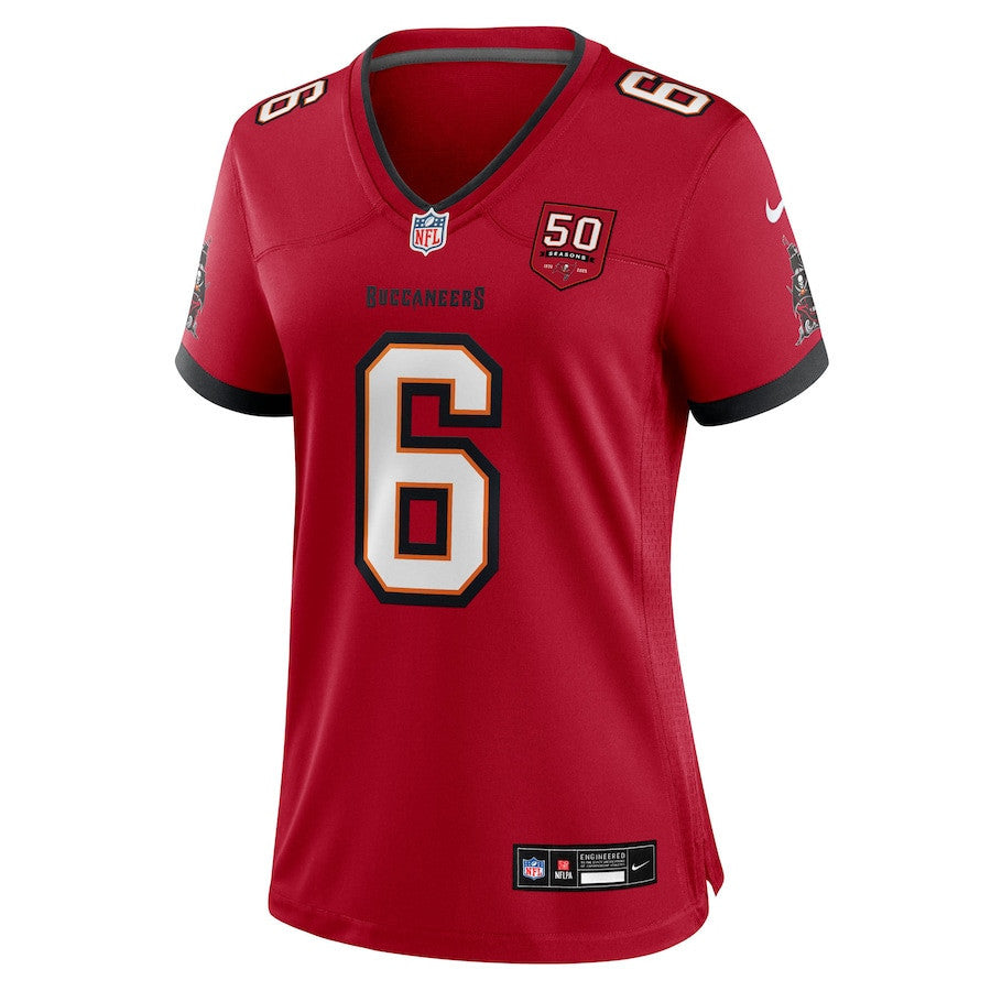 Baker Mayfield 6 Tampa Bay Buccaneers Women's 50th Anniversary Game Jersey - Red
