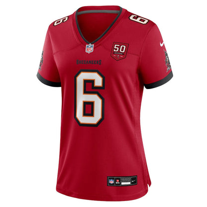 Baker Mayfield 6 Tampa Bay Buccaneers Women's 50th Anniversary Game Jersey - Red