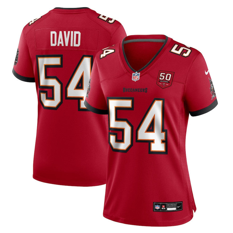 Lavonte David 54 Tampa Bay Buccaneers Women's 50th Anniversary Game Jersey - Red
