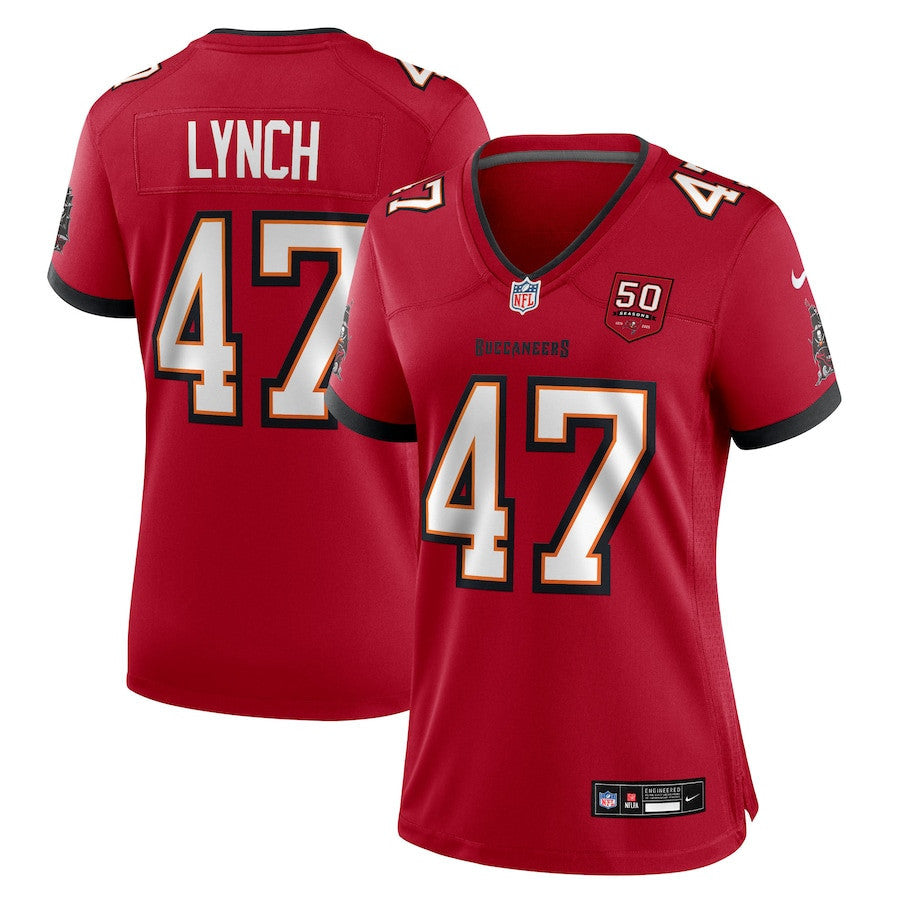 John Lynch 47 Tampa Bay Buccaneers Women's 50th Anniversary Game Jersey - Red