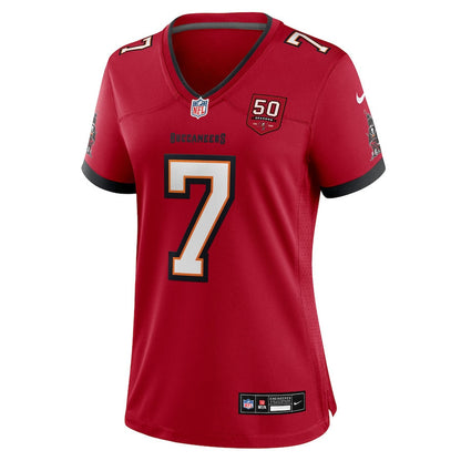 Bucky Irving 7 Tampa Bay Buccaneers Women's 50th Anniversary Game Jersey - Red