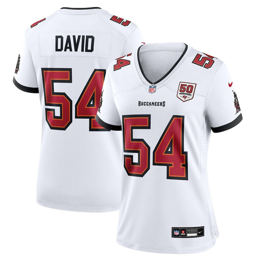 Lavonte David 54 Tampa Bay Buccaneers Women's 50th Anniversary Game Jersey - White