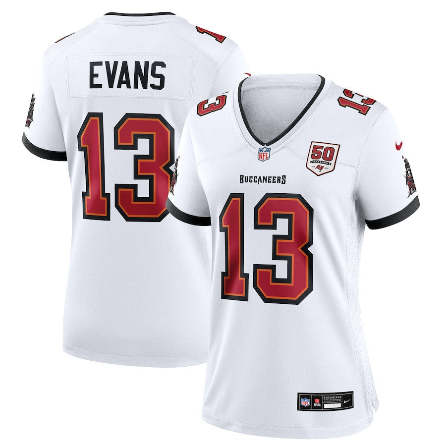 Mike Evans 13 Tampa Bay Buccaneers Women's 50th Anniversary Game Jersey - White