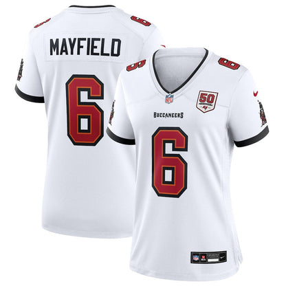 Baker Mayfield 6 Tampa Bay Buccaneers Women's 50th Anniversary Game Jersey - White
