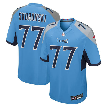 Peter Skoronski 77 Tennessee Titans Team Game Men Jersey - Light Blue
