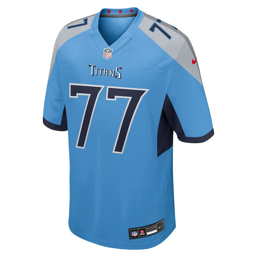 Peter Skoronski 77 Tennessee Titans Team Game Men Jersey - Light Blue