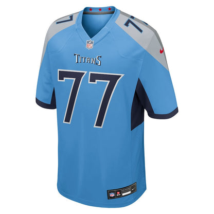 Peter Skoronski 77 Tennessee Titans Team Game Men Jersey - Light Blue