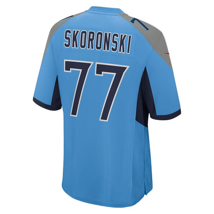 Peter Skoronski 77 Tennessee Titans Team Game Men Jersey - Light Blue