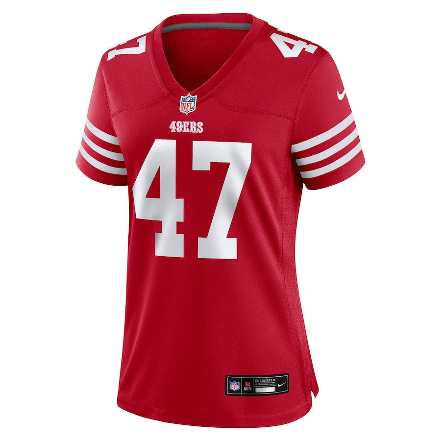 Bryce Huff 47 San Francisco 49ers Women's Team Game Jersey - Scarlet