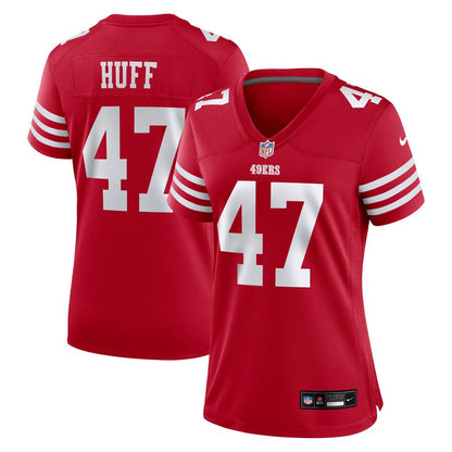 Bryce Huff 47 San Francisco 49ers Women's Team Game Jersey - Scarlet